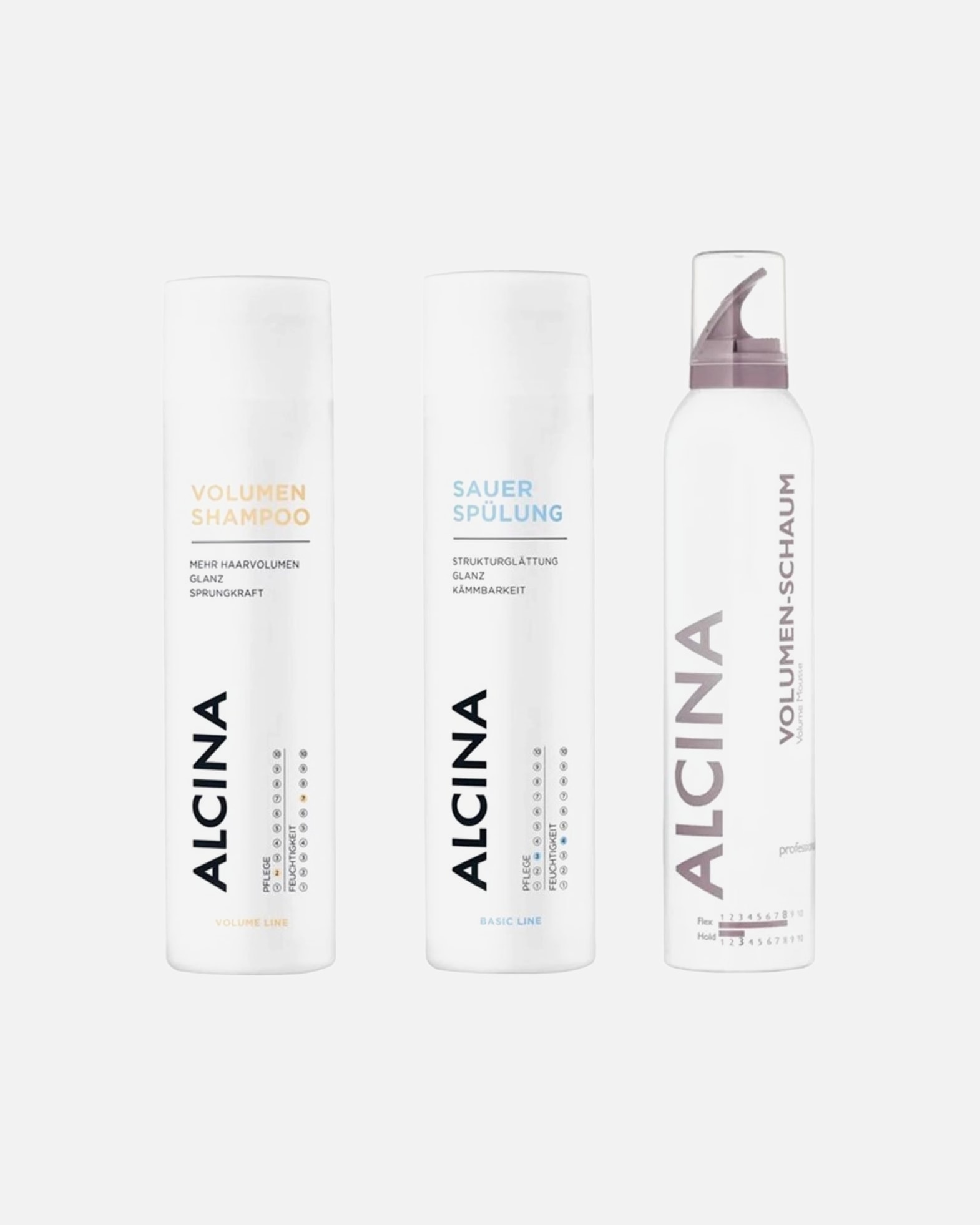 Haarpflegeset für Weiblich Alcina Volumen 3er Set (Shampoo / Sauerspülung / Schaum) 1 Stück