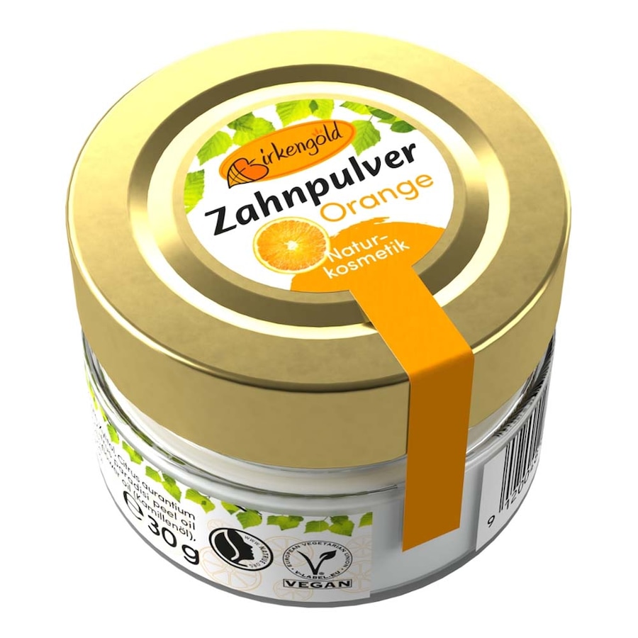 Birkengold Zahnpulver - Orange Glas 30 g