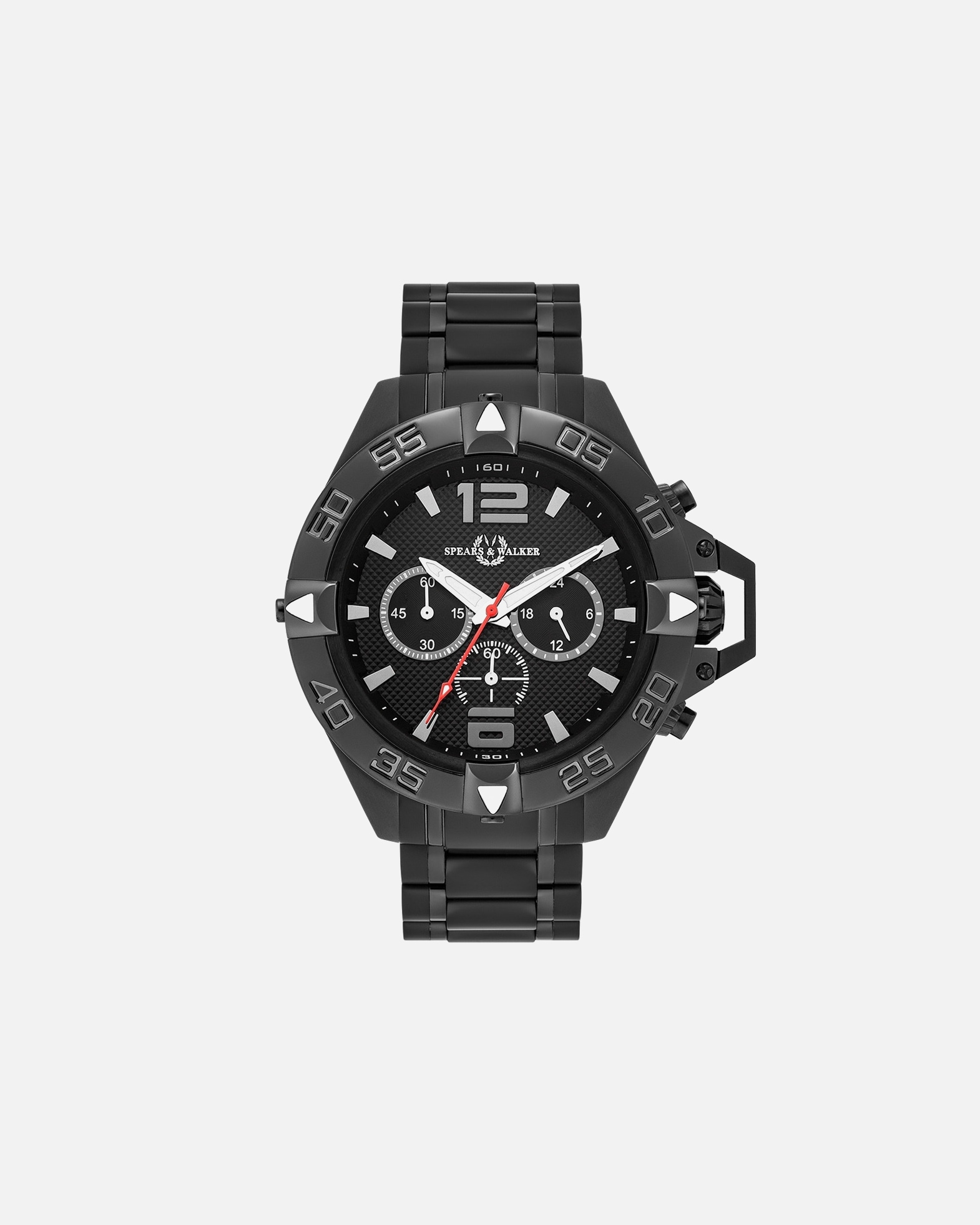 Uhr für Männlich Spears & Walker Quarzuhr Varus II in Schwarz Edelstahl in Schwarz 50,0 mm