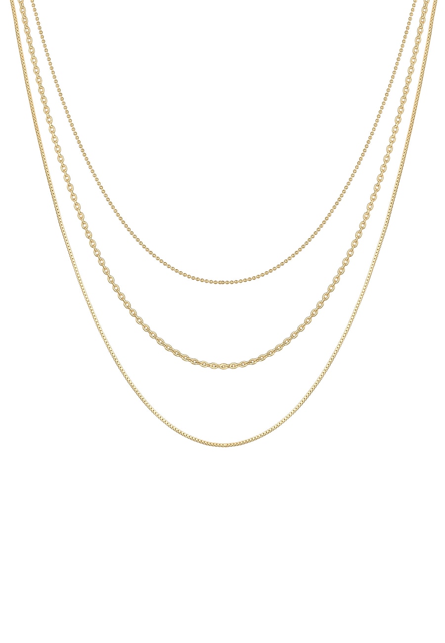 Elli Basic Layer Lagen Look Trend Blogger 925 Silber goldfarben Damen