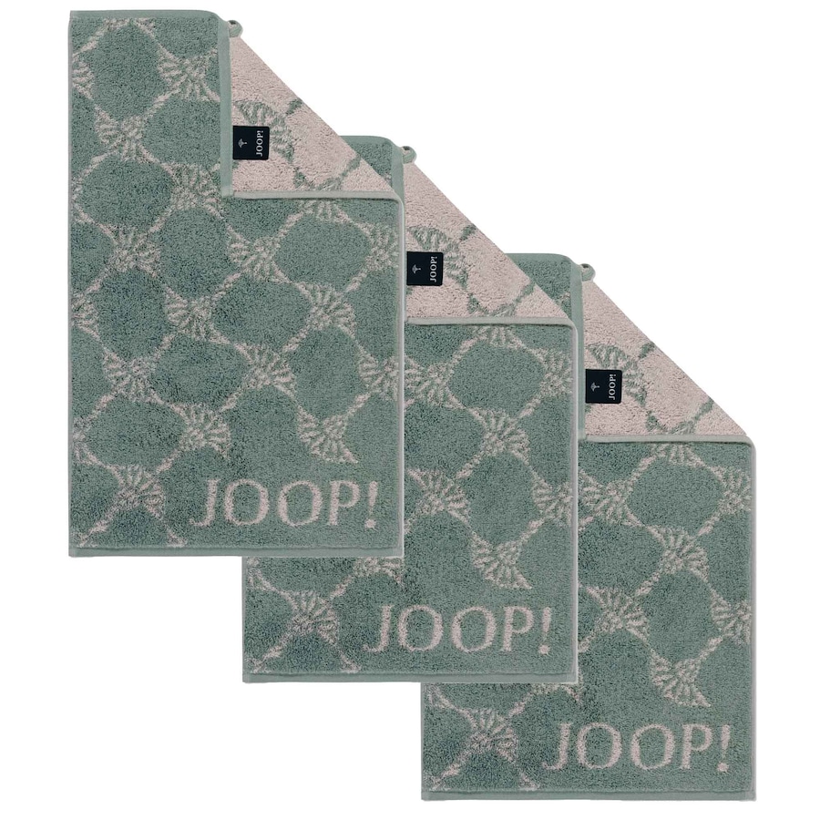 JOOP! Gästetuch 3er Pack 'Classic Frottier' Pinie Cornflower