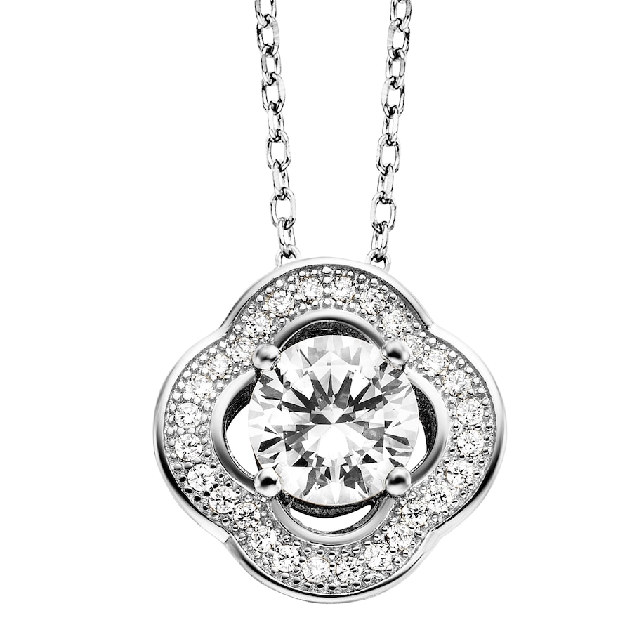 Julie Julsen Anhänger mit Kette 925/- Sterling Silber Zirkonia weiß Weiss Damen