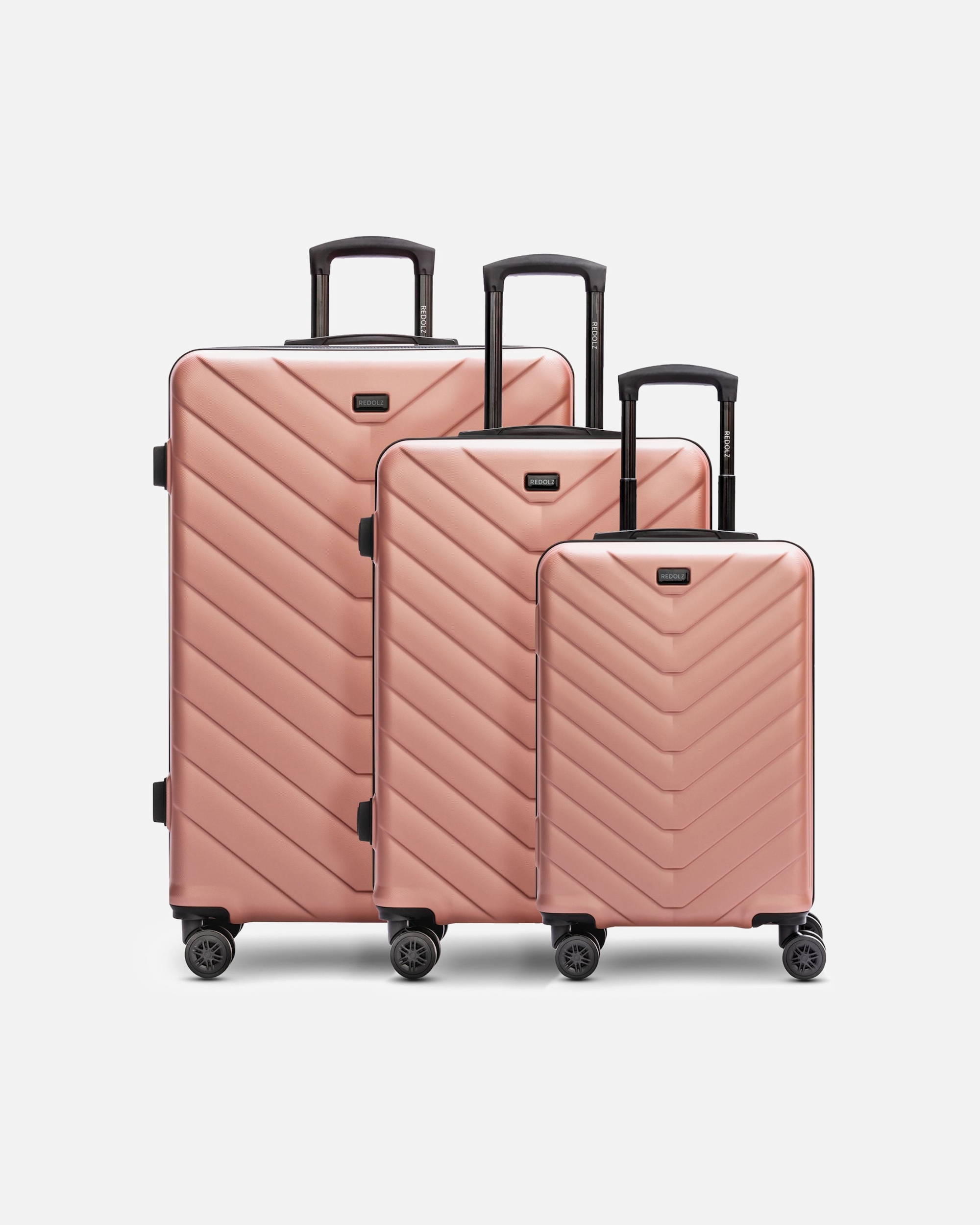 Koffer für Männlich Redolz Essentials 07 3-SET 4 Rollen Kofferset 3-teilig rose 3