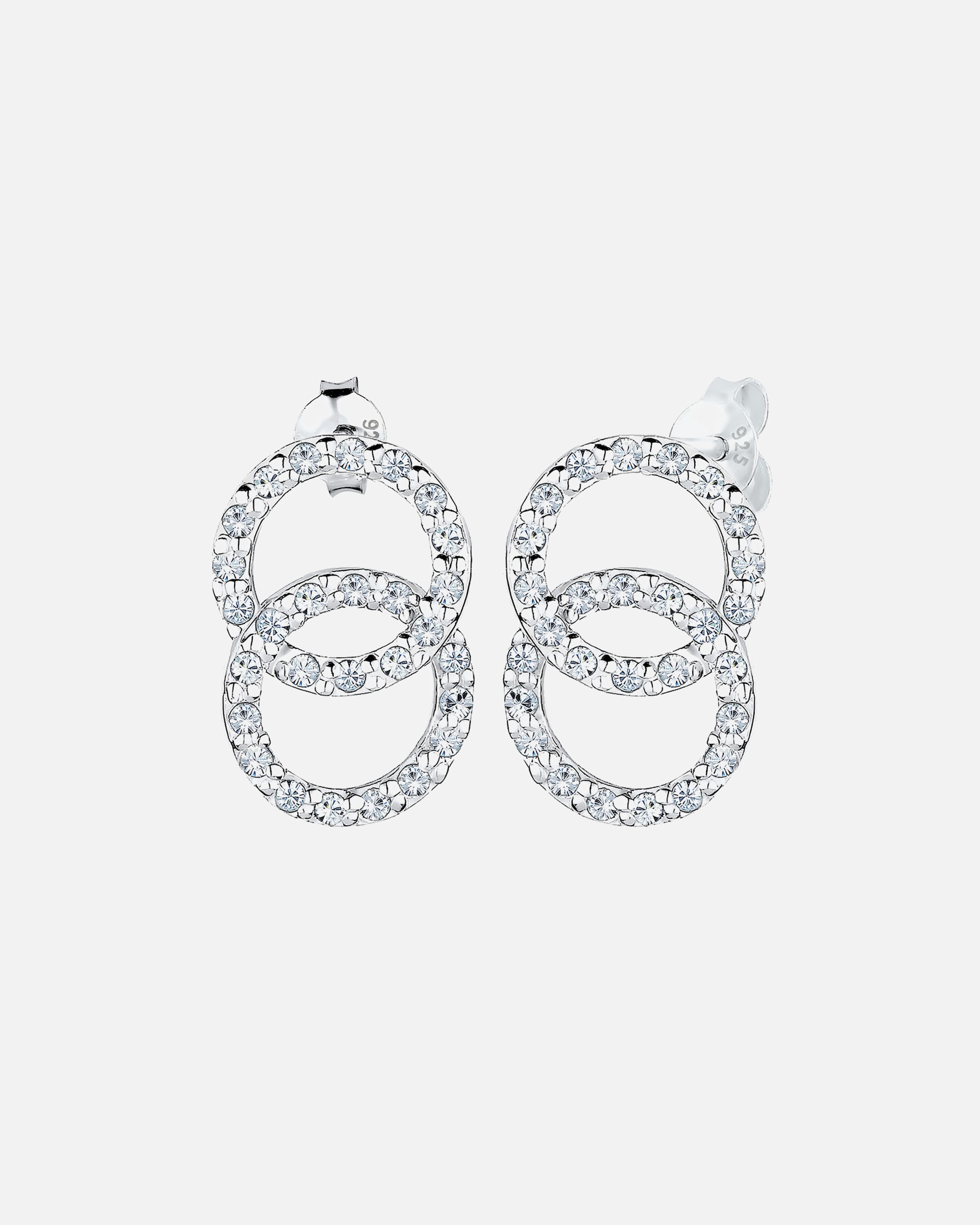 Ohrringe für Weiblich Elli Kreis Geo Trend 925 Silber, mit Kristallen von Swarovski® OneSize