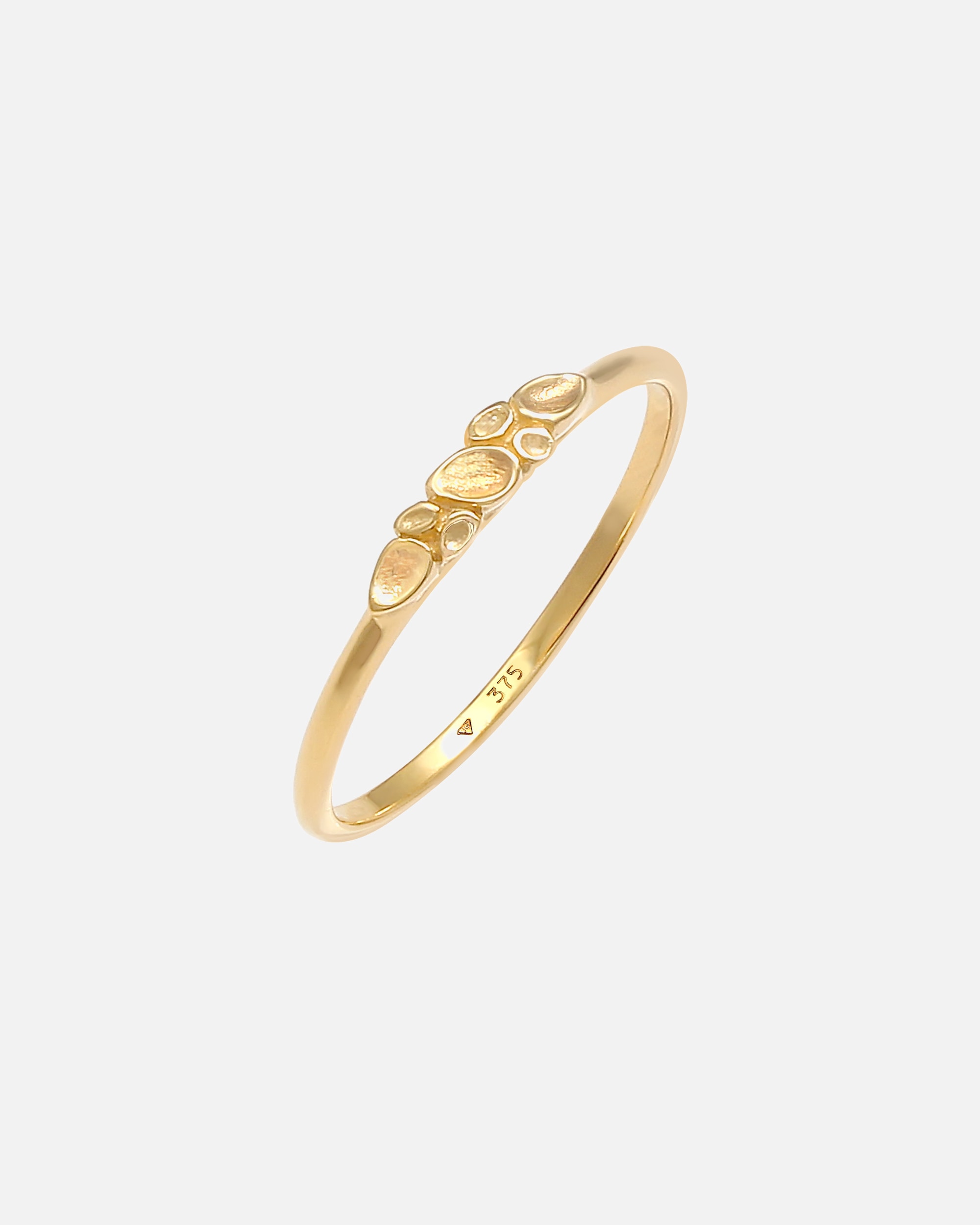 Ring für Weiblich Elli PREMIUM Organic Natural Struktur 375 Gelbgold 54