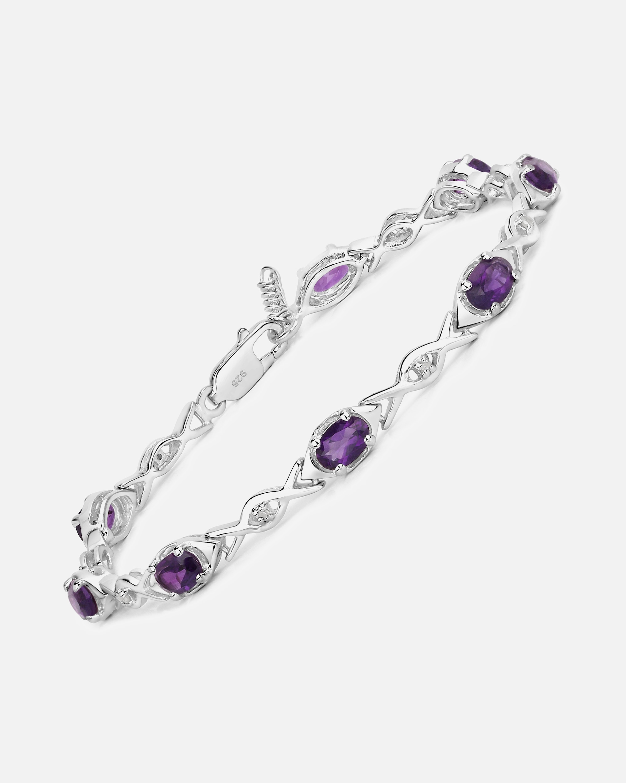 Armband für Weiblich Vira Jewels Armband 925/- Sterling Silber Amethyst 3,486 ct. 19,0cm