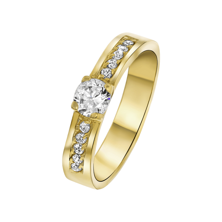 Lucardi Ringe Stahl Gold - 66mm Damen