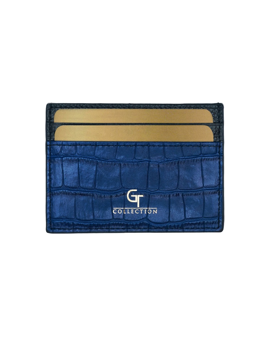 GT Collection Kreditkartenetui 'GT Crocodile Print' blue Blau Herren