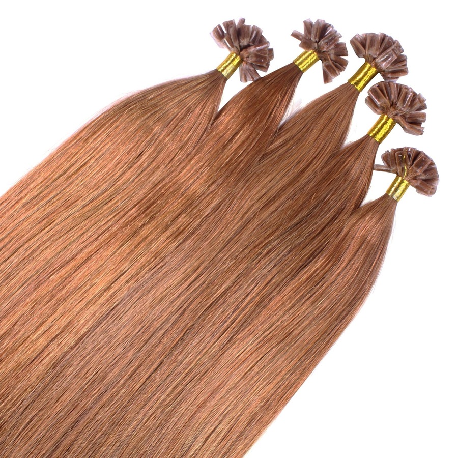 hair2heart Bonding Extensions Premium Echthaar #8/03 Hellblond Natur-Gold 0,8g 40cm Braun Damen