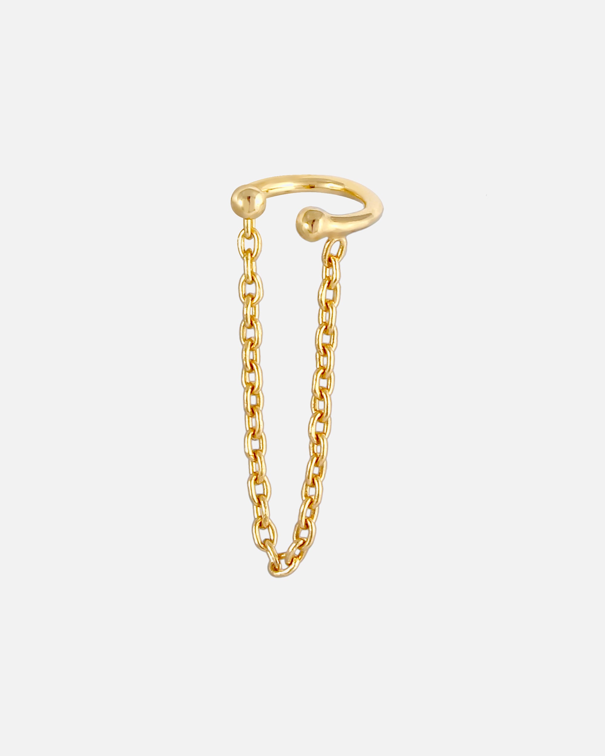 Ohrringe für Weiblich Elli Earcuff Ohrklemme mit Kettchen 925 Silber goldfarben