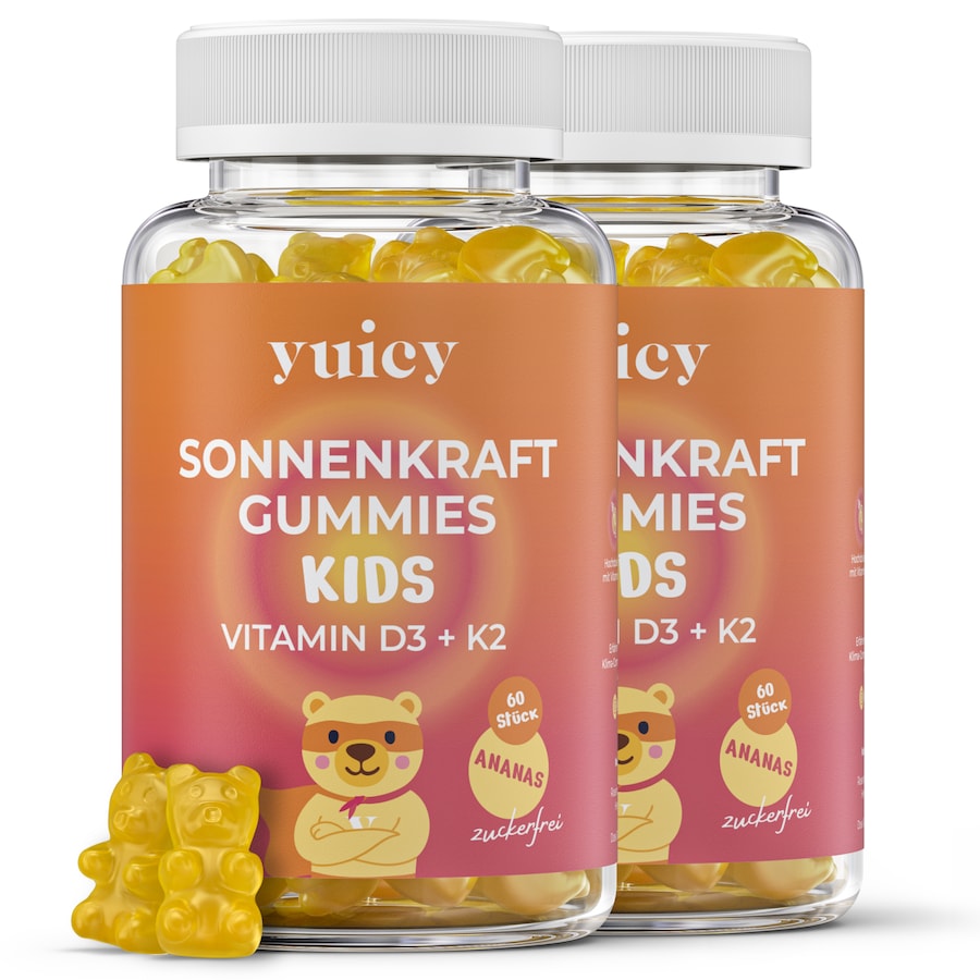yuicy Kids Sonnenkraft – Vitamin D3 + K2 Gummibärchen für Kinder 150 g