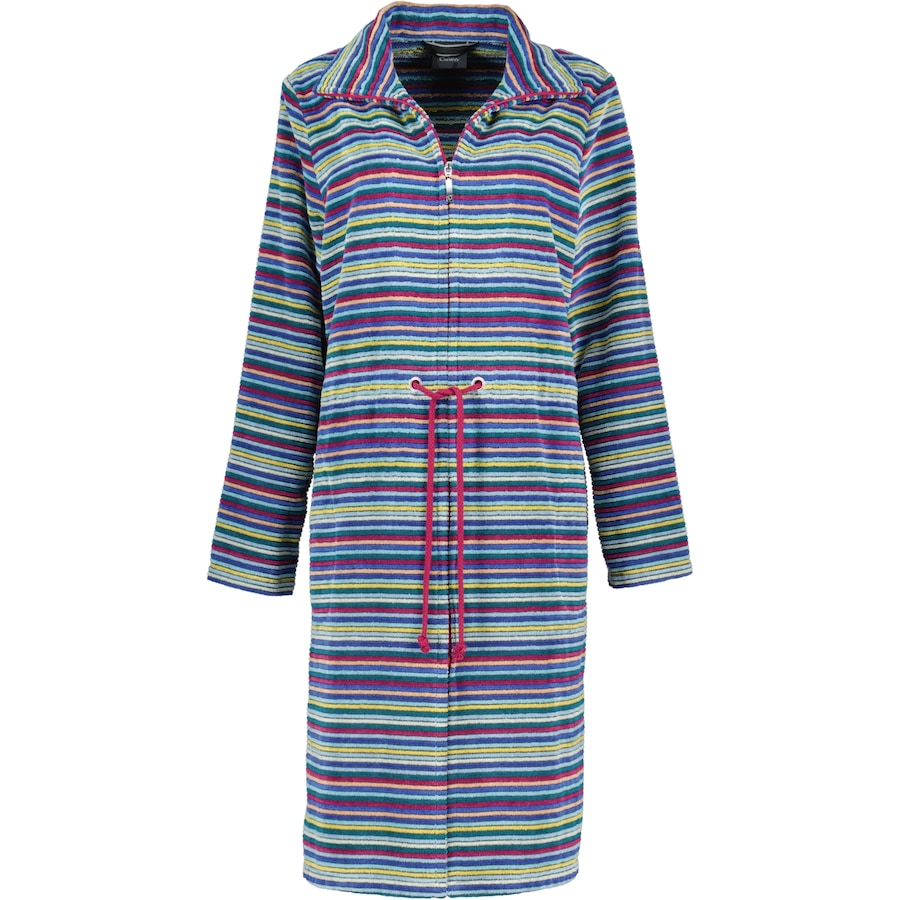 Cawö Bademäntel Damen Reißverschluss mit Tunnelgürtel Streifen 6218 multicolor - 12 L