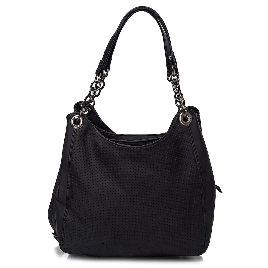 HARPA Schultertasche mit aufwendigen Tragegriffen und feinem Lasercut schwarz