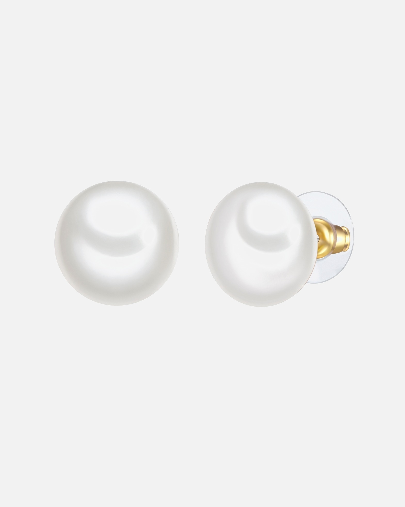 Ohrringe für Weiblich Yokoamii Perlen-Ohrstecker aus Metall-Legierung in Gelbgold mit Perle (synth.) 16,2 mm