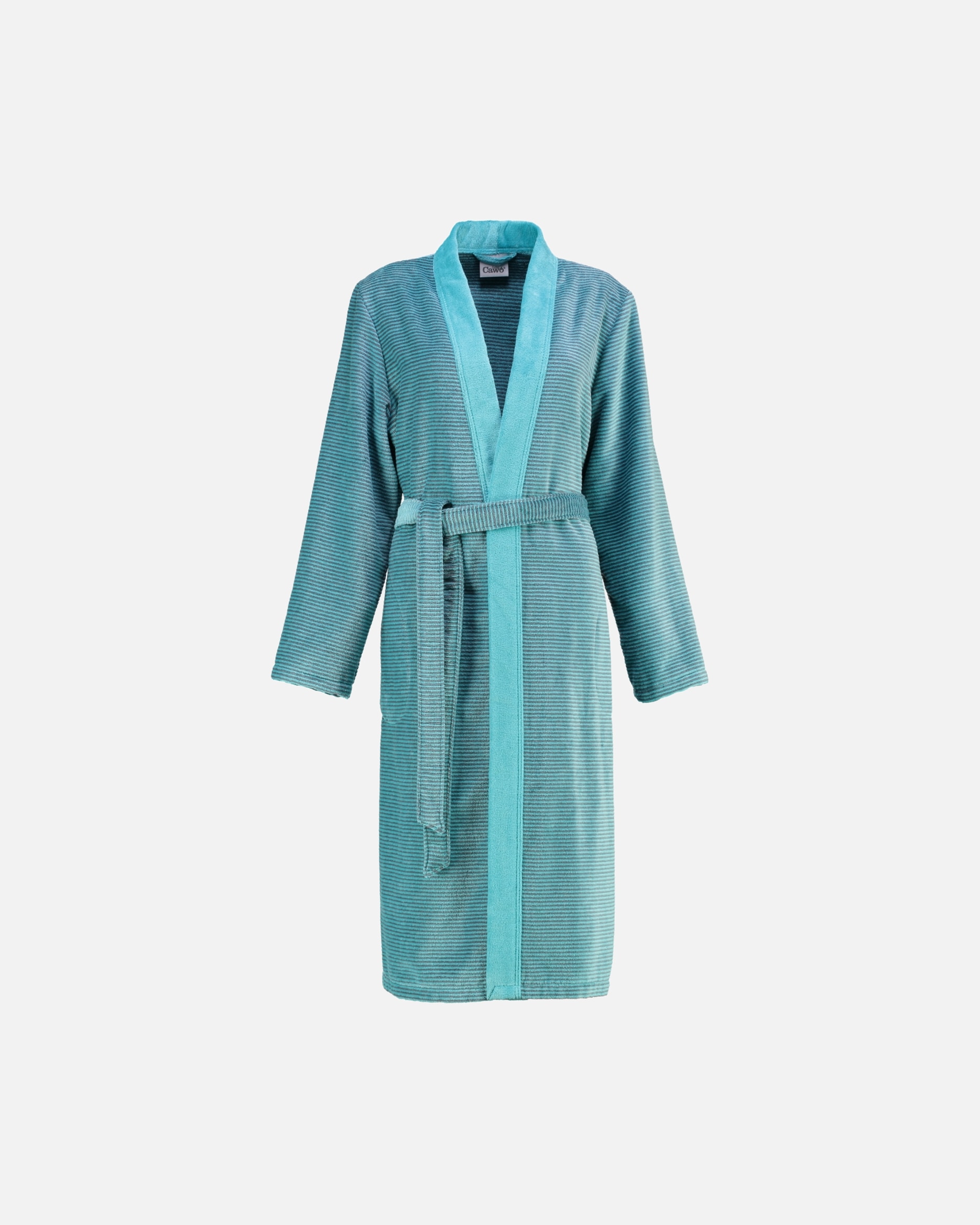 Bademantel für Weiblich Cawö Cawö Bademäntel Damen Kimono Two-Tone 6431 türkis - 47 M