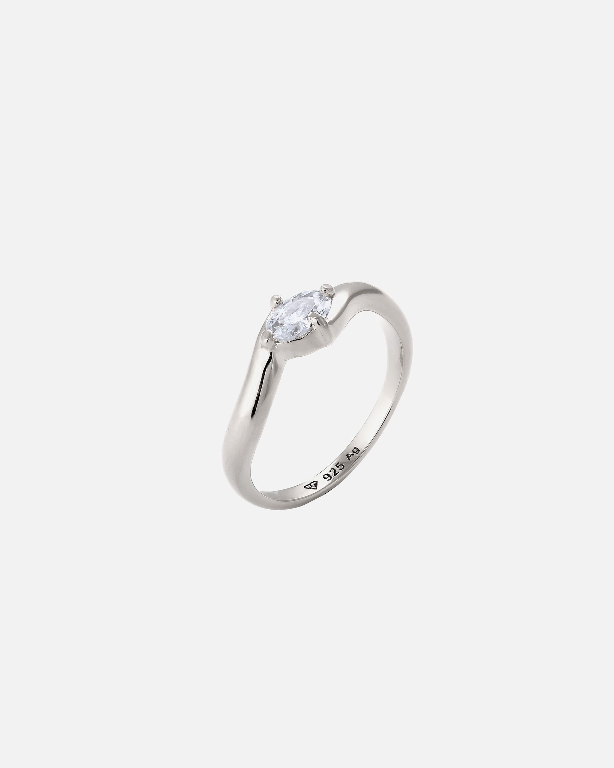 Ring für Weiblich Elli Zirkonia Oval Weiß 925 Sterling Silber 54