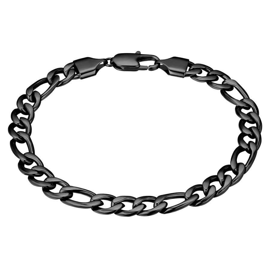 True Rebels Armband aus Edelstahl in Schwarz 17 cm Herren