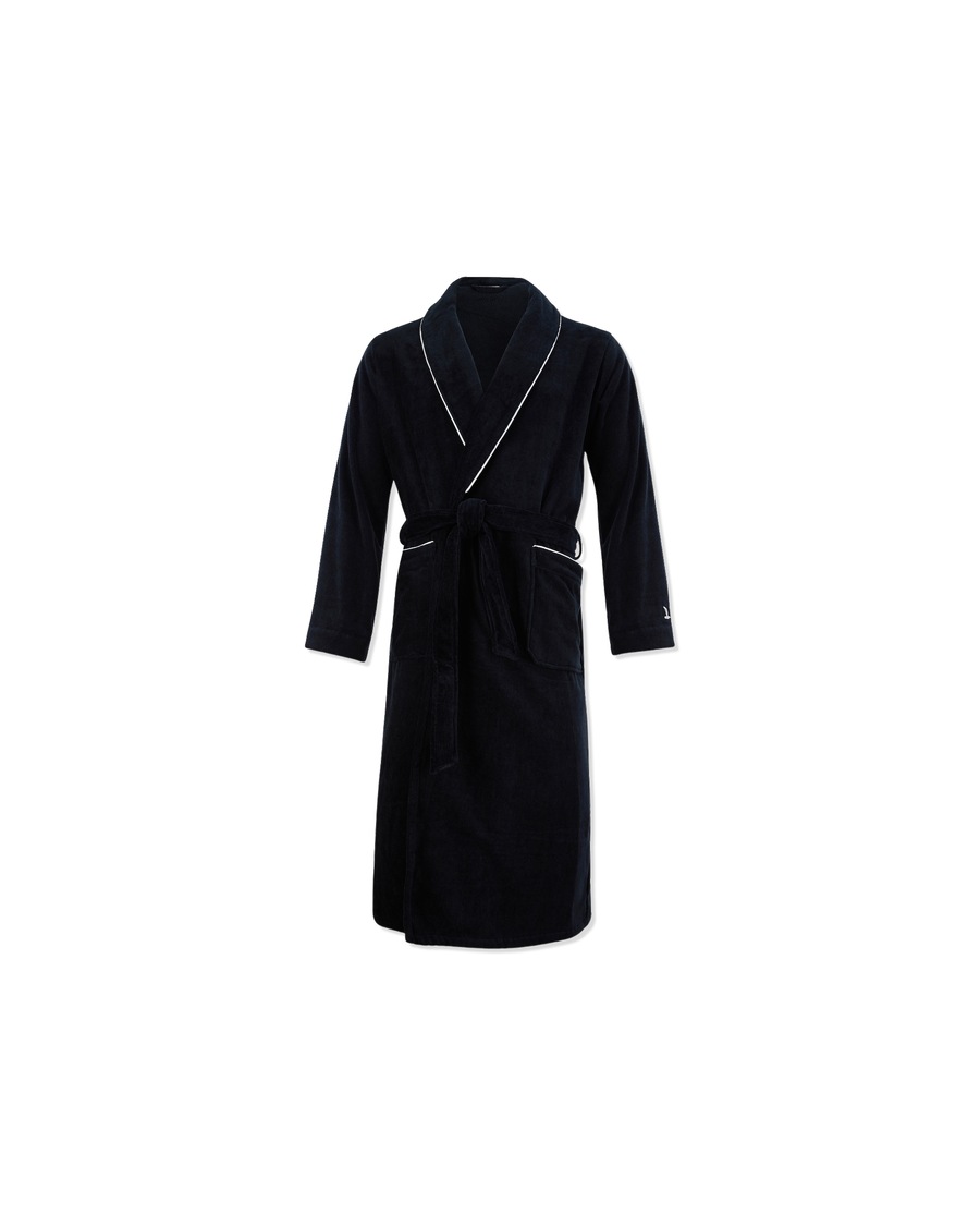 Möve Bademäntel Herren Schalkragen Manhattan Velours black - 199 Schwarz