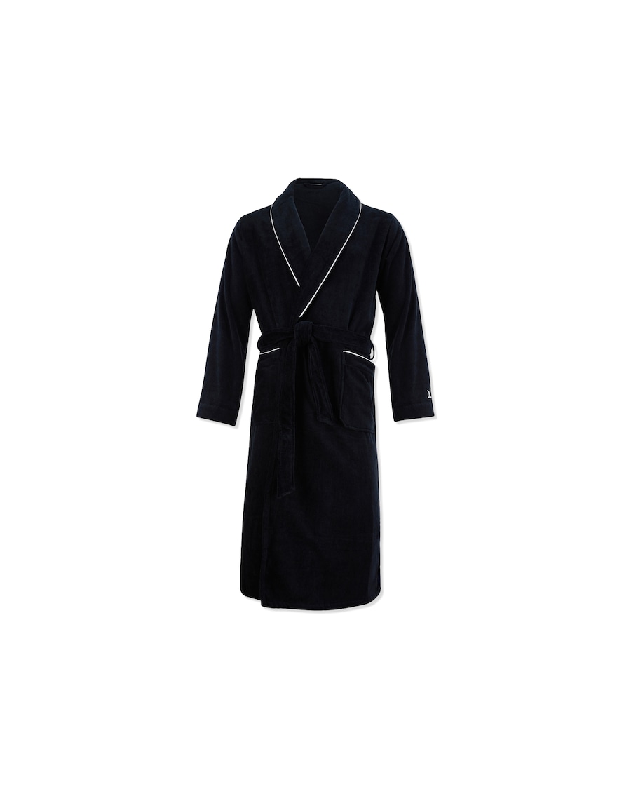 Möve Bademäntel Herren Schalkragen Manhattan Velours black - 199 Schwarz