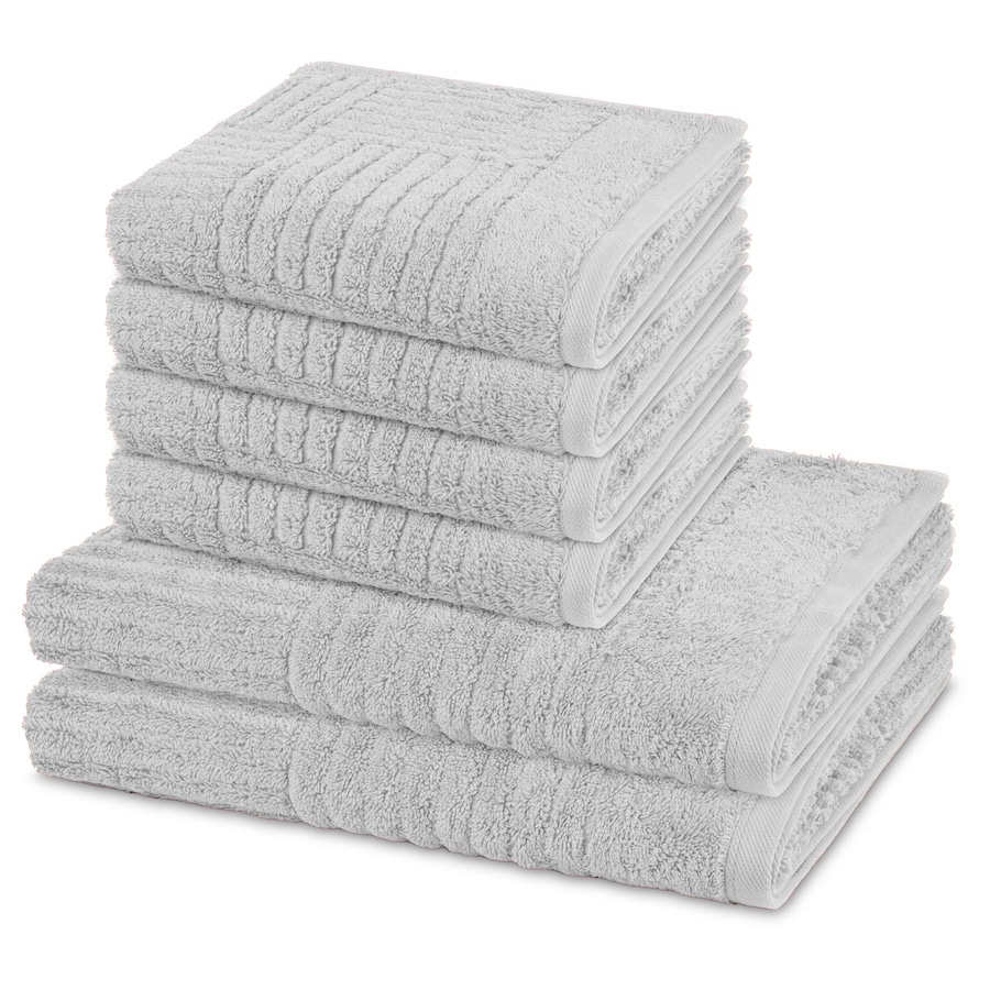 ROSS Handtuch-Set Carre (6-teilig) Kiesel Silber