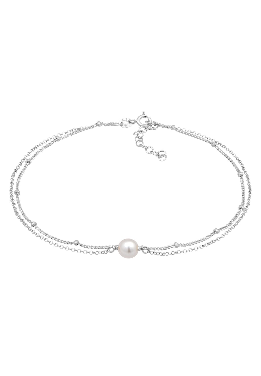 Elli Muschelkernperle Kugelkette Layer 925 Silber silberfarben Damen