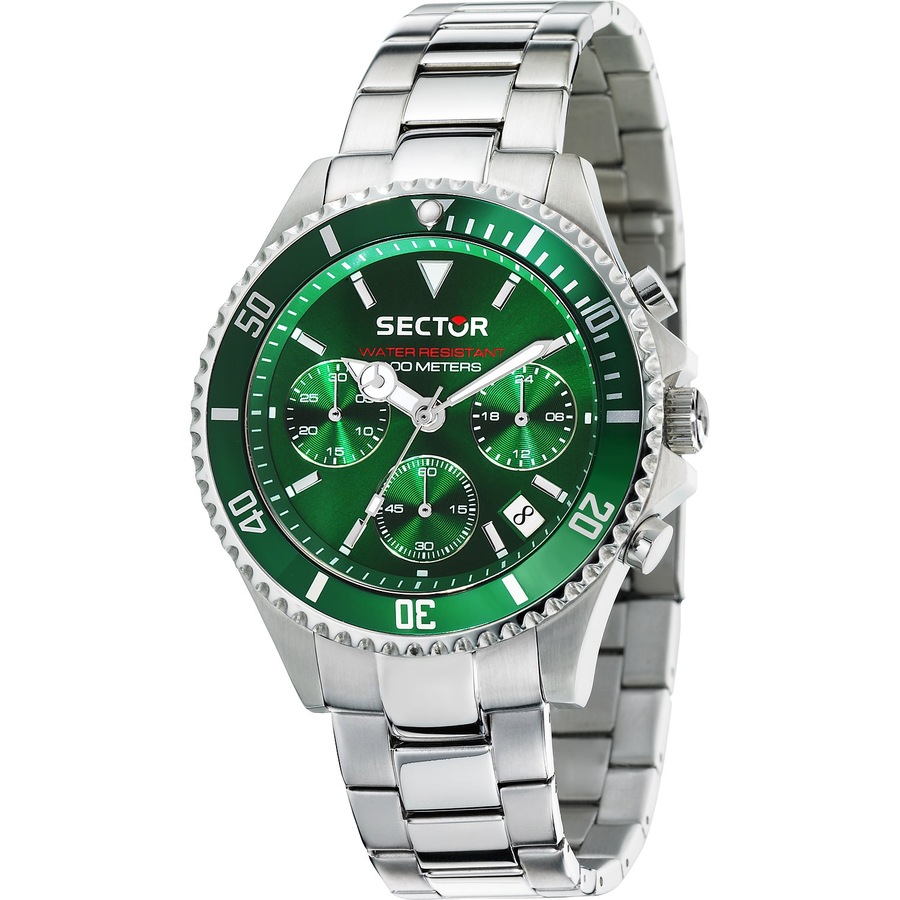 Sector Chronograph Edelstahl, Aluminium grün Herren