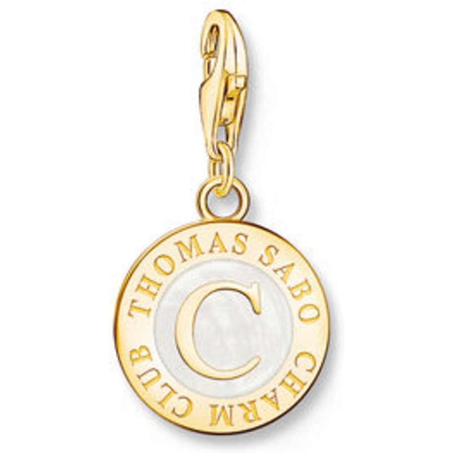 Thomas Sabo Charm 925er Silber, Emaille gold, weiß Damen