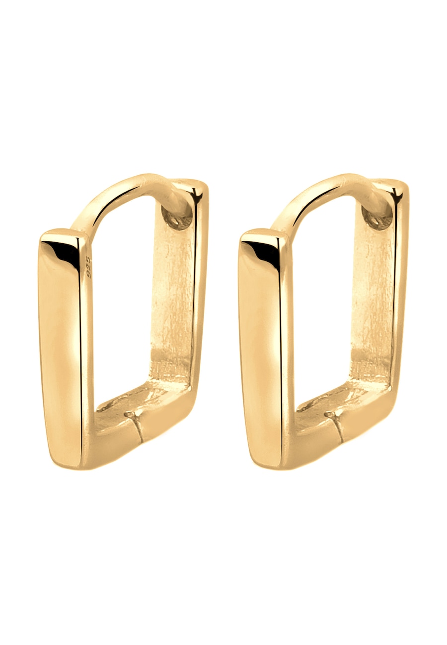 Elli Basic Viereck Creolen Creole 925 Silber goldfarben Damen