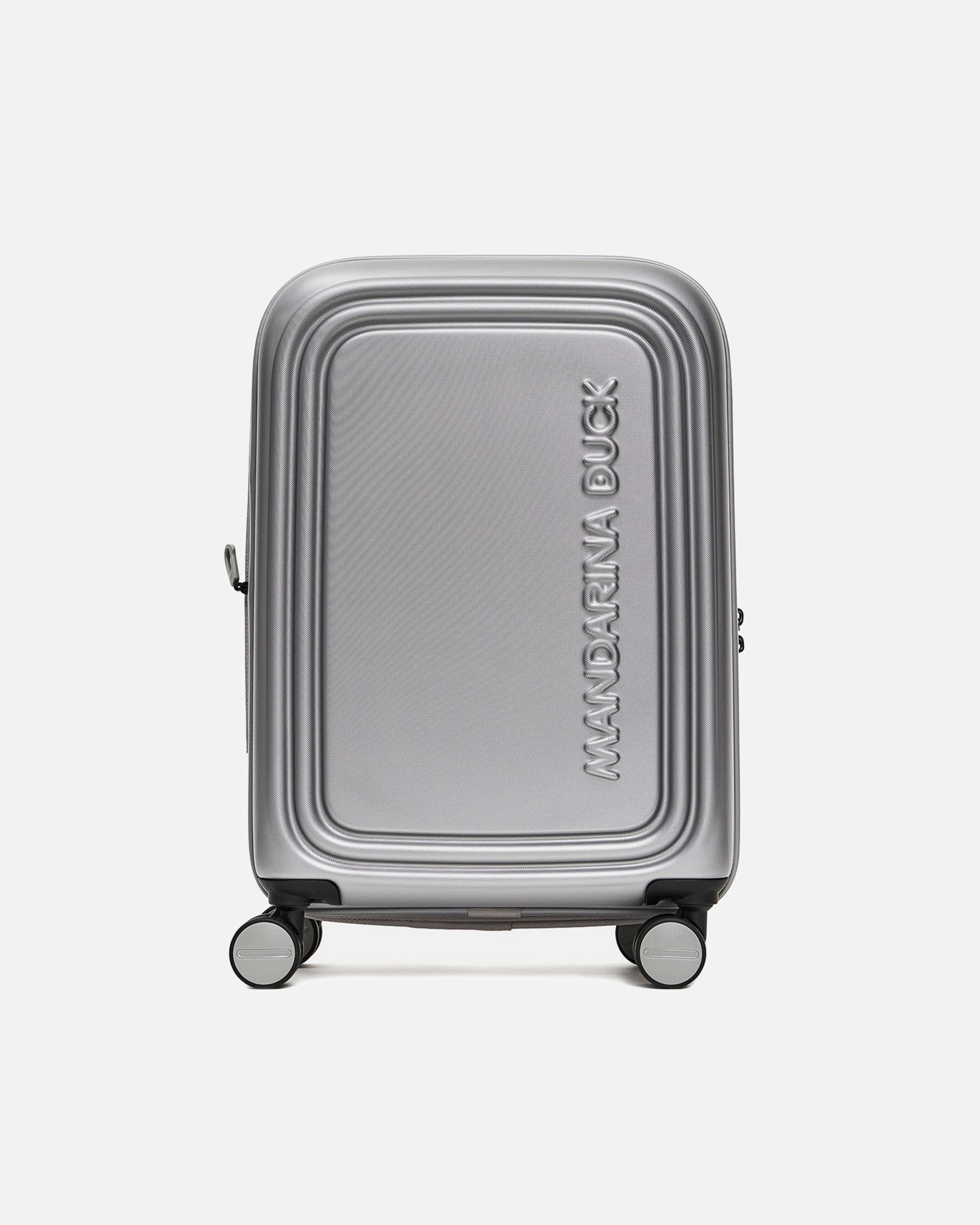 Handgepäckkoffer für Männlich Mandarina Duck Logoduck 4-Rollen Kabinentrolley 55 cm silver