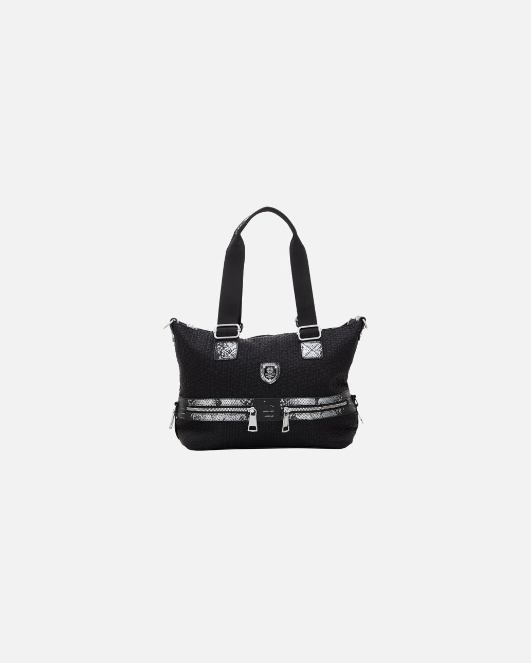 Tasche für Weiblich FELIPA Handtasche Schwarz Silber