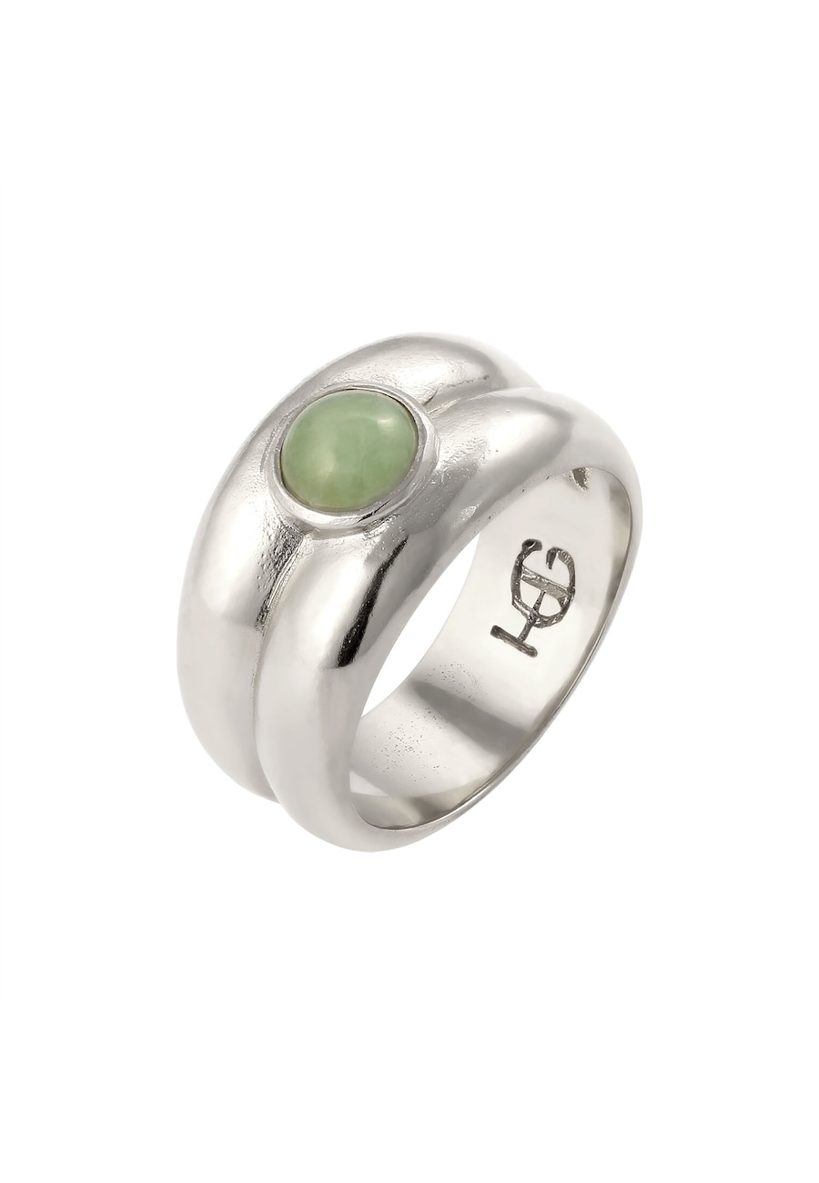 Haze & Glory Bandring Jade Grün 925 Sterling Silber 52 Damen