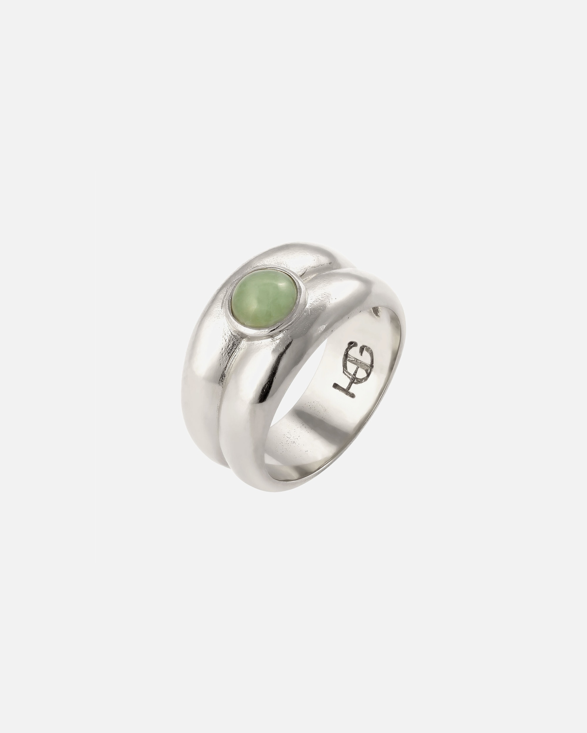 Ring für Weiblich Haze & Glory Default Brand Line Bandring Jade Grün 925 Sterling Silber 56