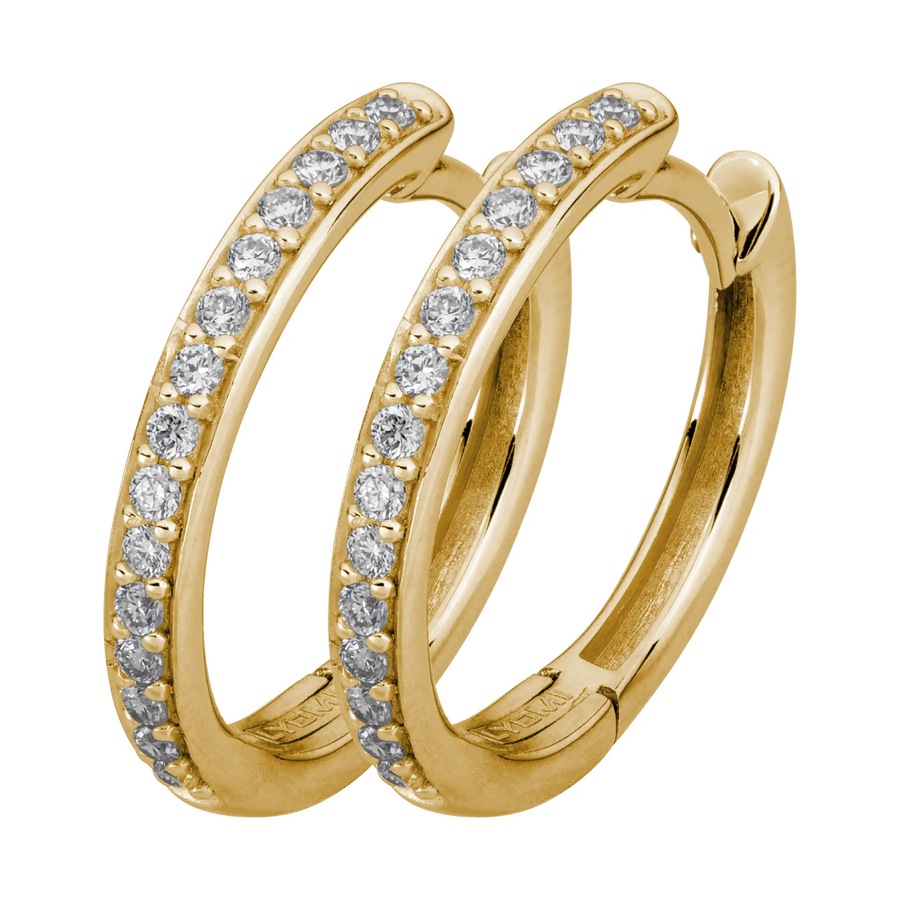 Lyomi Klappcreolen 585/- Gold Diamant Lab Grown weiß 0,22ct. gelb vergoldet Damen