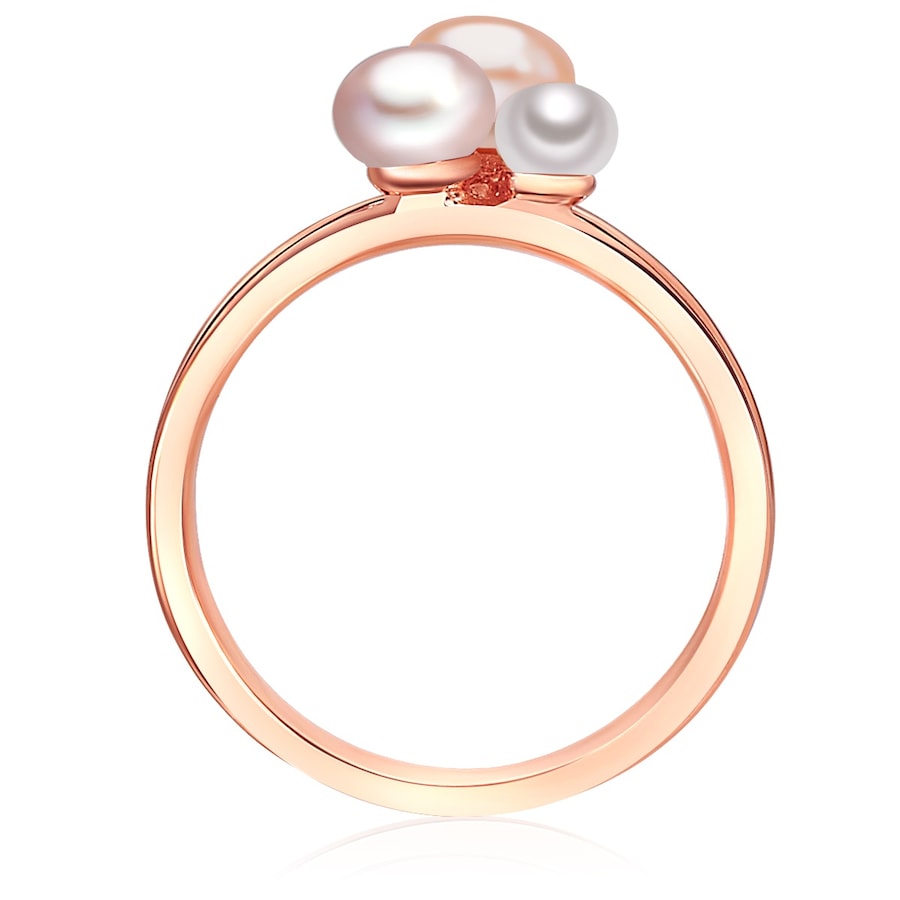 Lulu & Jane Perlen-Ring Sterling Silber Süßwasser-Zuchtperle in Roségold 54 Damen