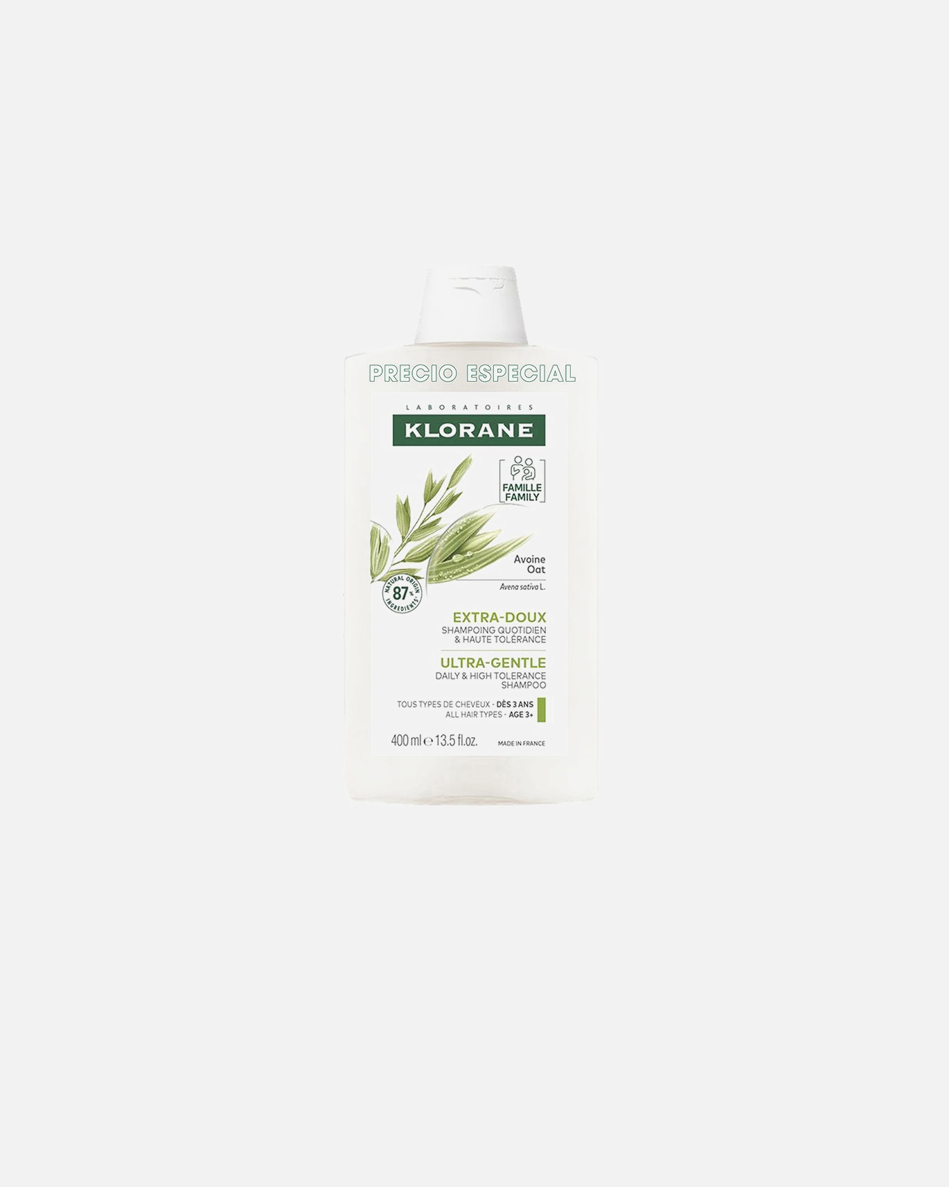 Shampoo für Unisex Klorane HAFERMILCH mildes Shampoo 400 ml