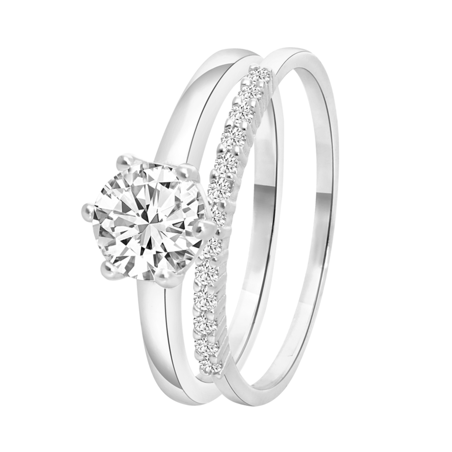 Lucardi Silberring Silber - 63mm Damen