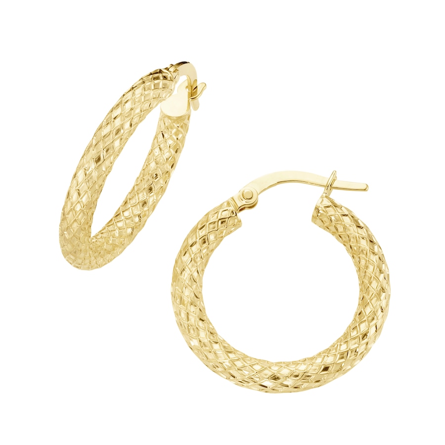 Luigi Merano Creolen strukturiert, Gold 375 Onesize