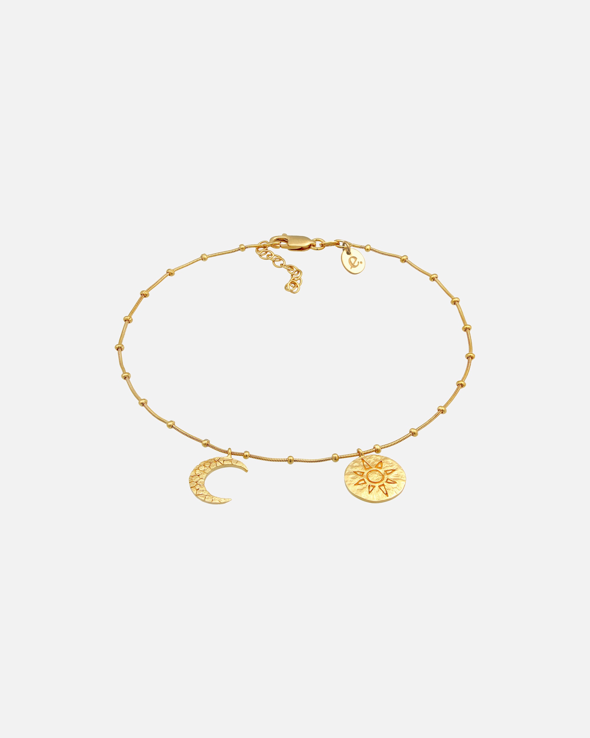 Armband für Weiblich Elli Sonne Mond 925 Silber goldfarben