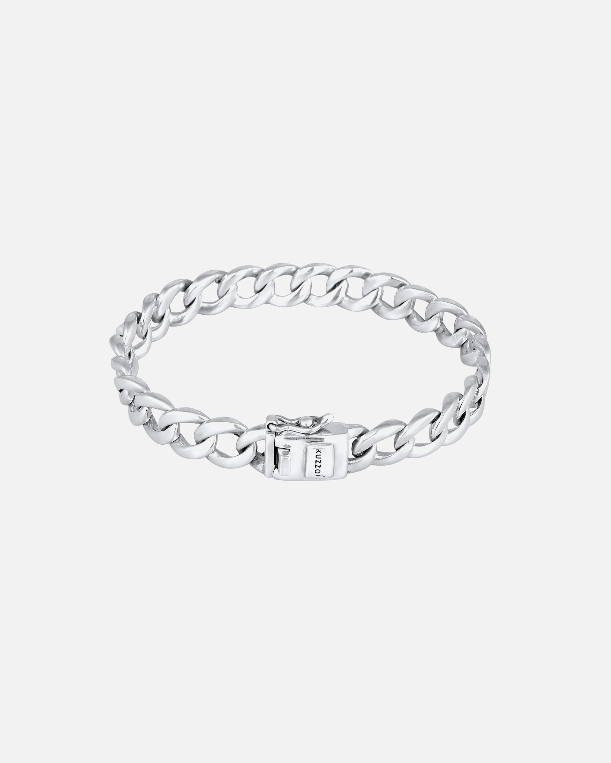 Armband für Männlich KUZZOI Herren Panzerkette Kastenverschluss 925 Silber 21