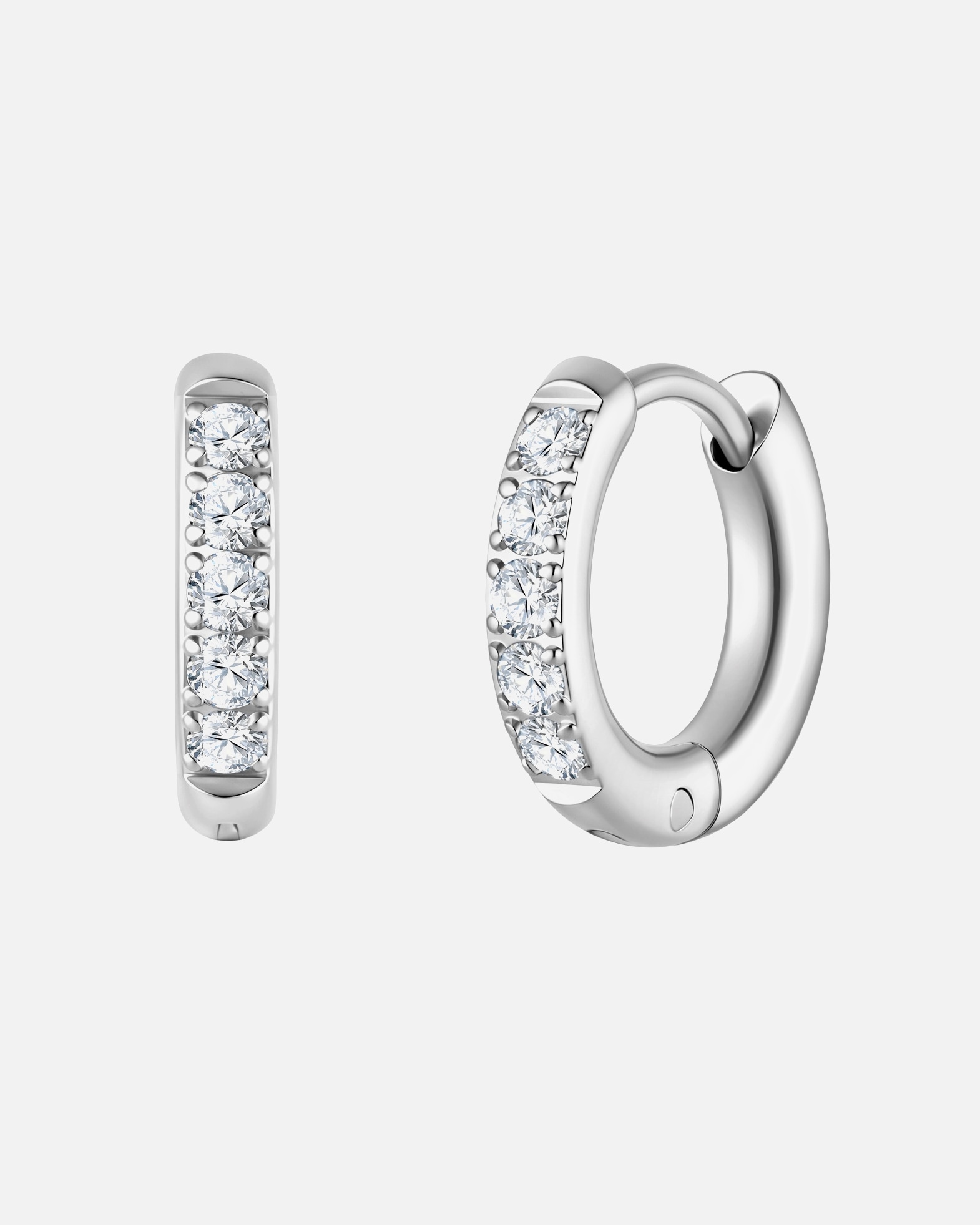 Creolen für Weiblich Glanzstücke München Creolen aus Edelstahl in Silber mit verziert mit Kristallen von Swarovski® 11,5 mm