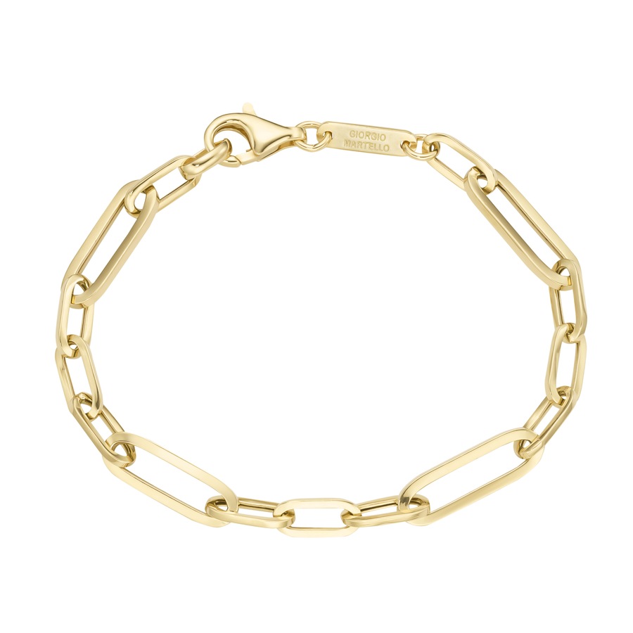 Giorgio Martello Milano Armband Gliederkette 3/1, Silber 925 Gold Damen