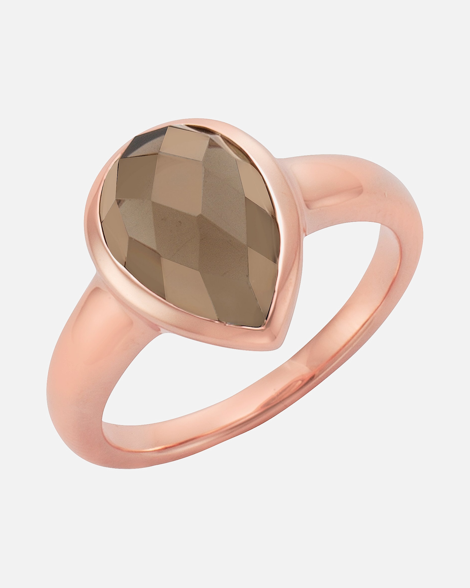 Ring für Weiblich Jamelli Ring 925/- Sterling Silber Rauchquarz braun 56