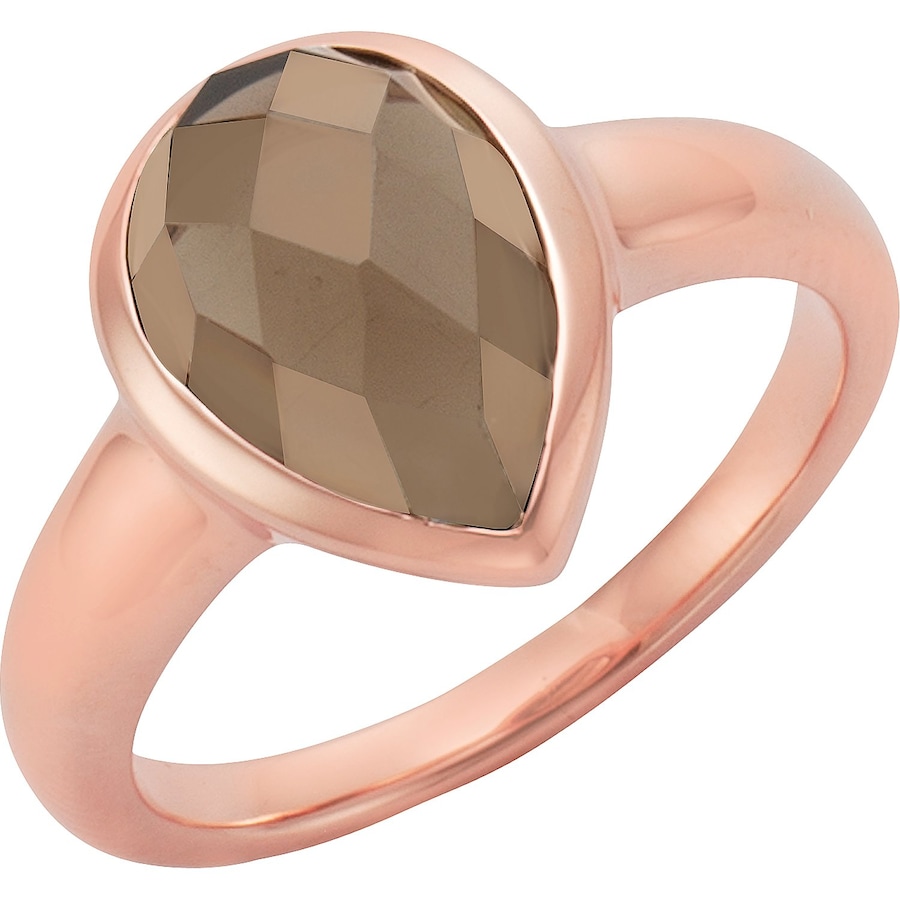 Jamelli Ring 925/- Sterling Silber Rauchquarz braun 56 Damen