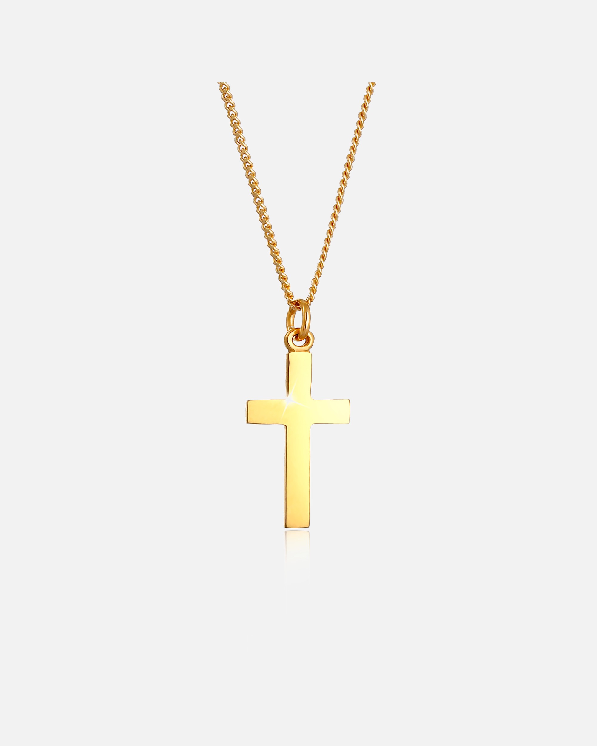 Halskette für Weiblich Elli Kids Symbol Kreuz Religion Kommunion 925 Silber goldfarben