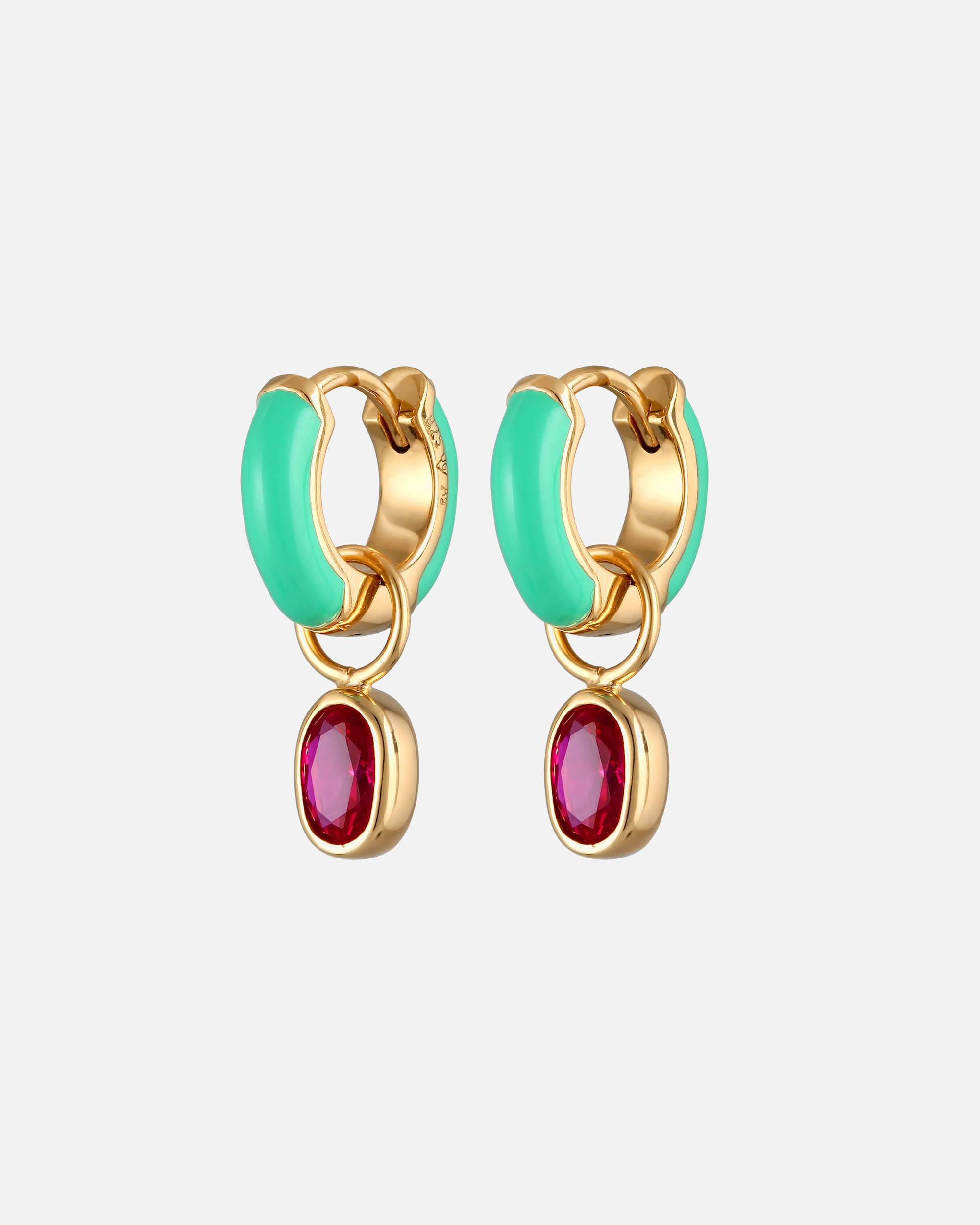 Ohrringe für Weiblich Elli Creolen Emaille Solitär Einhänger 925 Silber OneSize