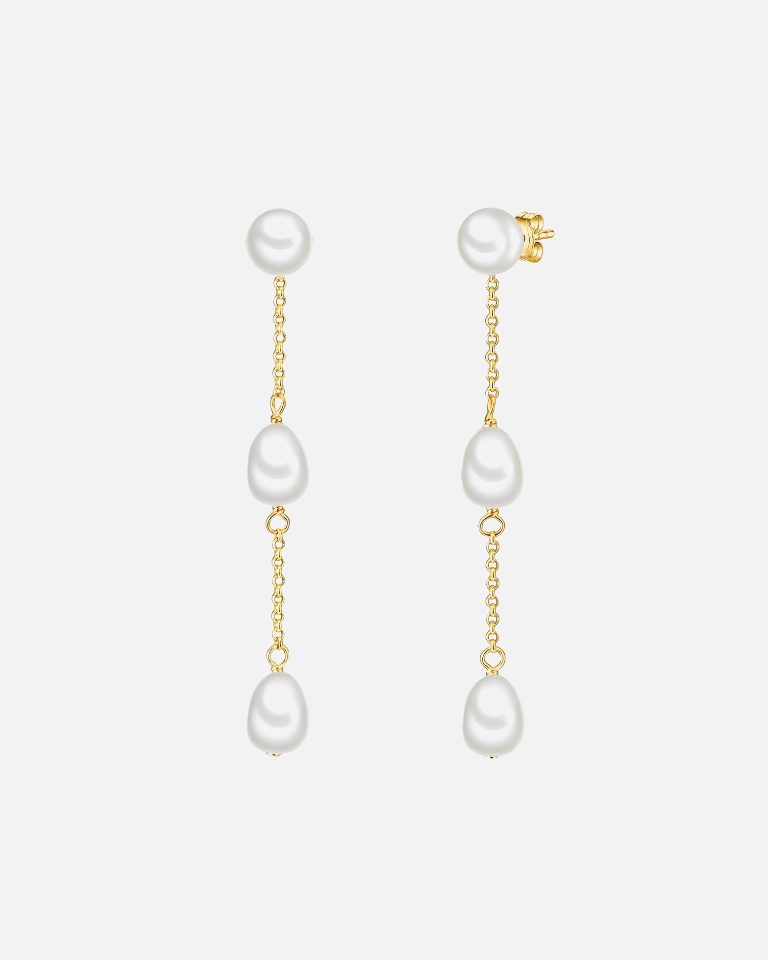 Ohrringe für Weiblich Valero Pearls Perlen-Ohrhänger aus Sterling Silber in silber mit Süßwasser-Zuchtperle 58,2 mm