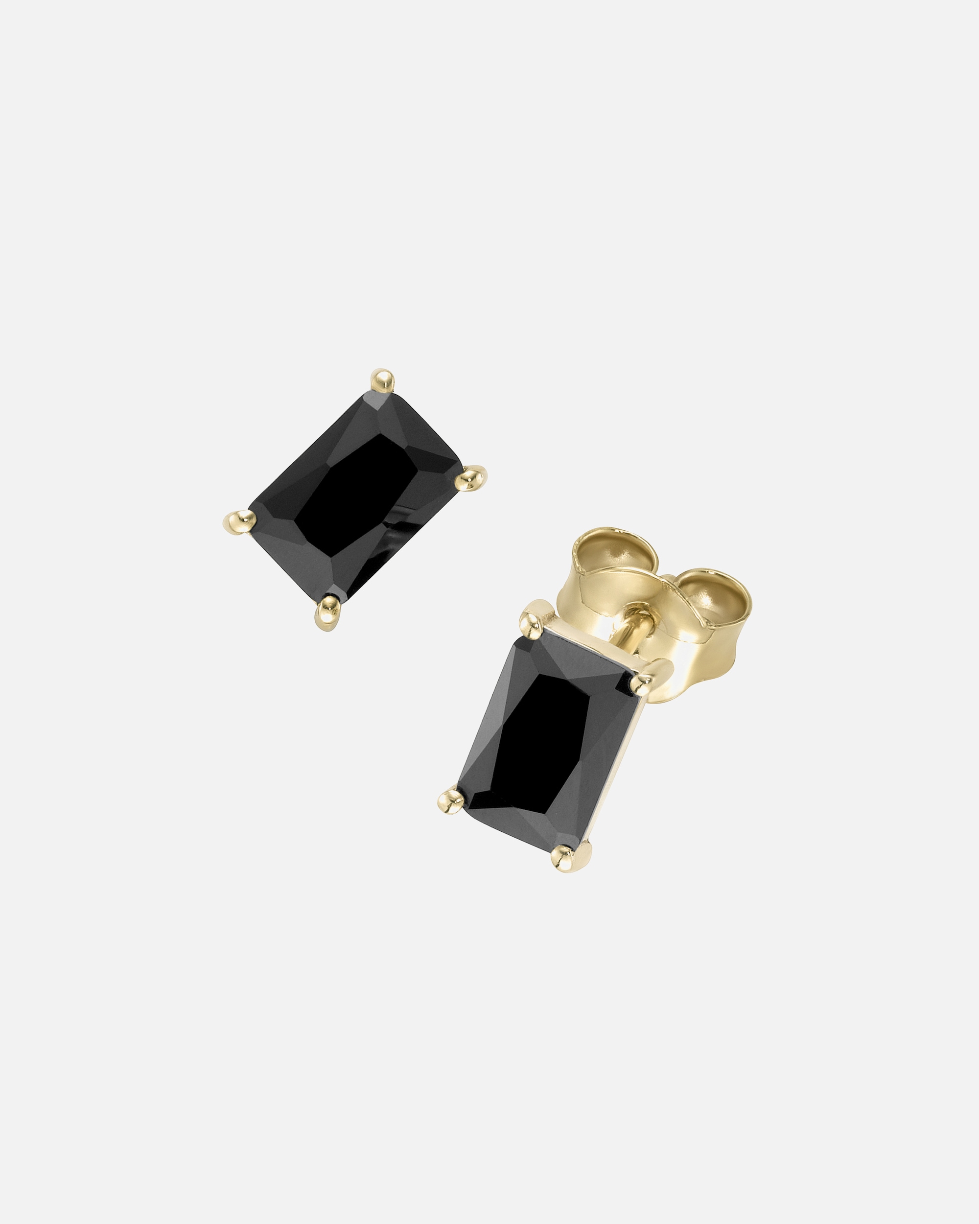 Ohrringe für Unisex Luigi Merano Ohrstecker mit achteckigem Zirkonia, Gold 375 Schwarz