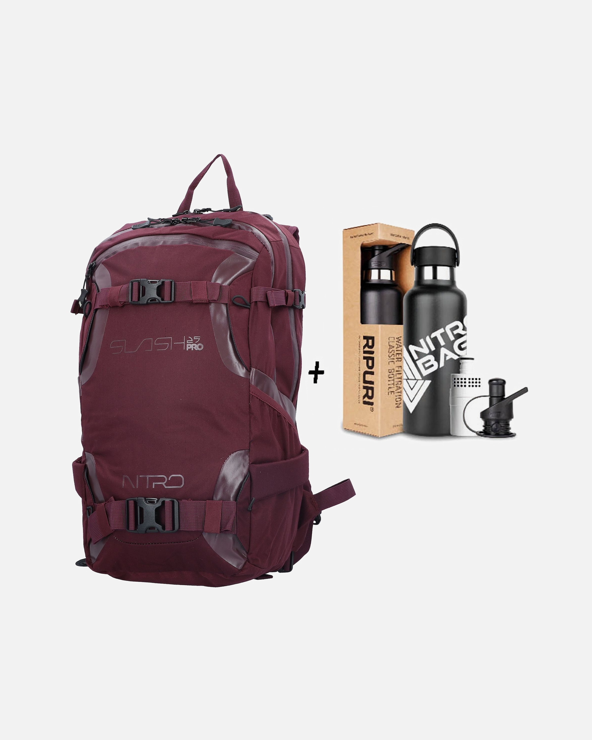Rucksack für Männlich NITRO Slash Pro X Ripuri Set Wanderrucksack wine