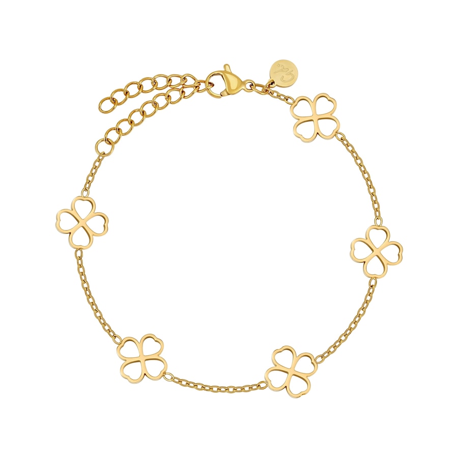 GOOD.designs Allergikerfreundliche Armkette mit Kleeblatt Gold Damen