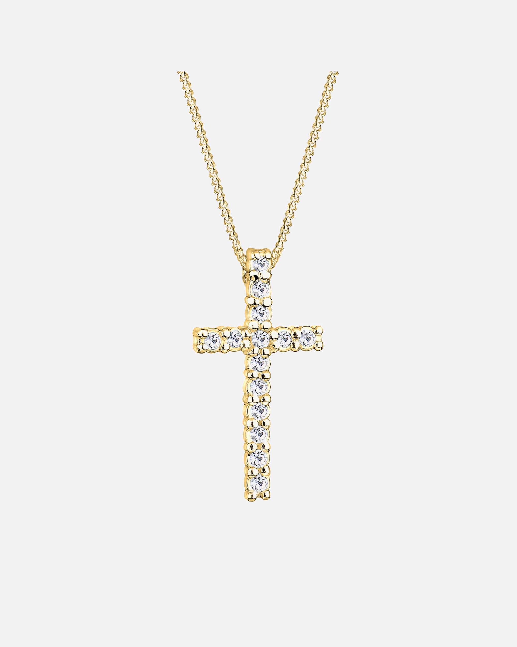 Halskette für Weiblich Elli Kreuz Weiß 925 Sterling Silber, mit Kristallen von Swarovski® 60